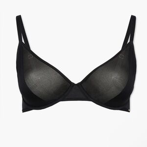 NWT SAVAGExFENTY BLACK SEE THRU U UNLINED MOLDED DEMI BRA size 34B